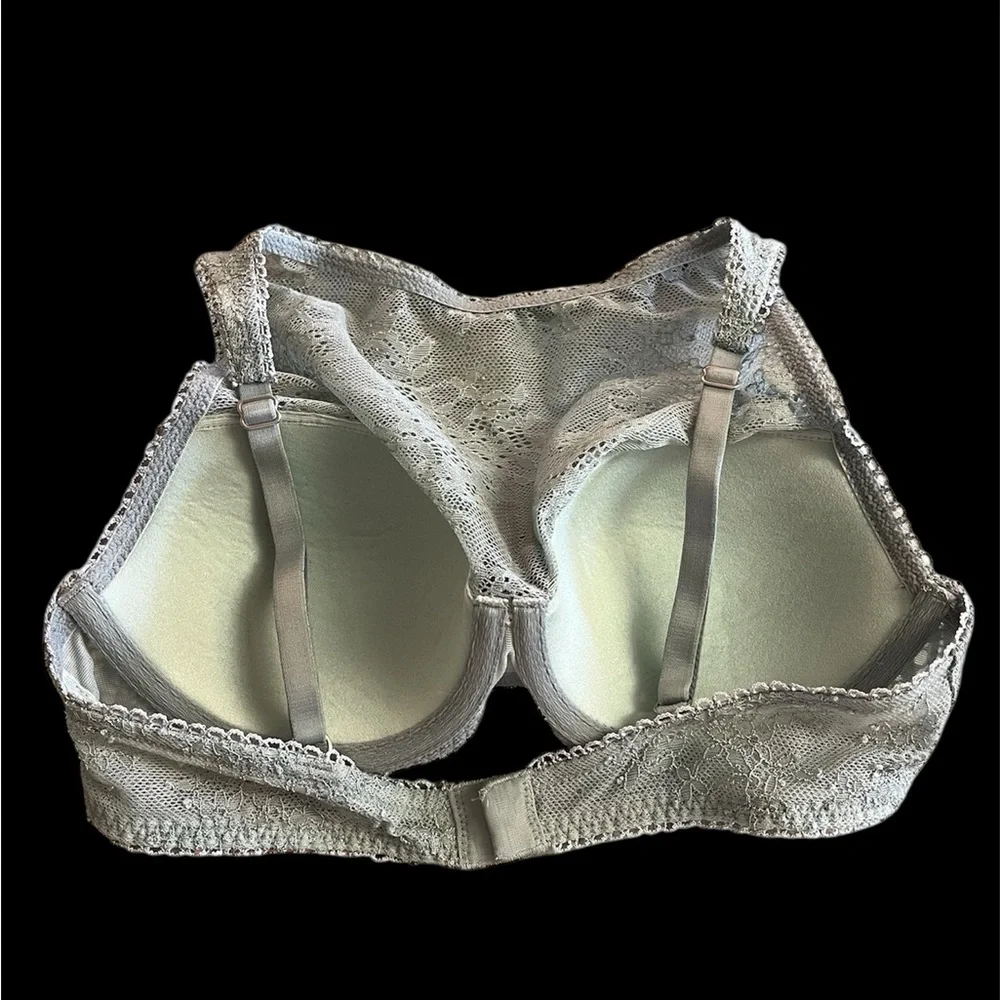 Lot Set 2 Victoria’s Secret‎ Dream Angels High Neck Lace Bra 32C Sage Green Nude